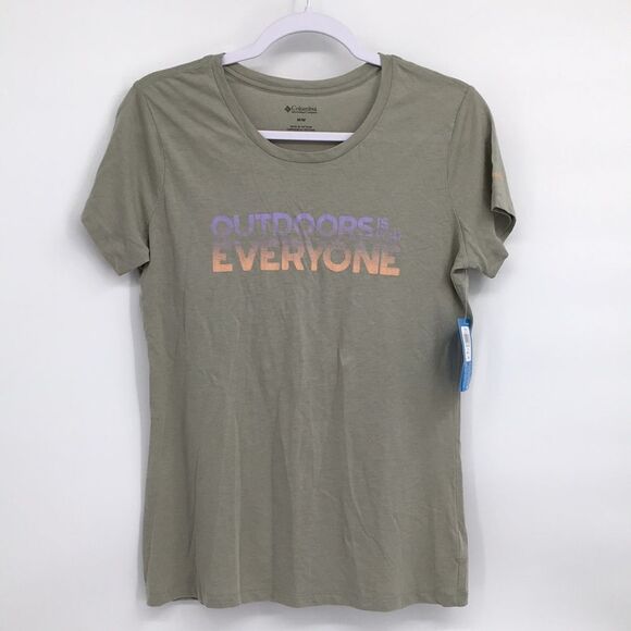 Columbia Green Outdoors is for Everyone Fitted Short Sleeve Tee Medium - Picture 1 of 7